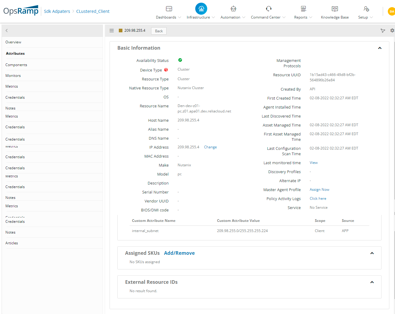 Nutanix Prism Central OpsRamp Documentation